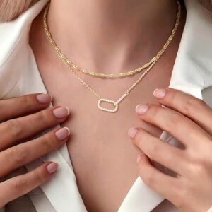 Layered Gold Necklaces For Women Non Tarnish, Dainty 14K Gold Plated